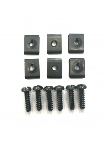 Fan Cage Fixing Clips - Clip & Screw - Set of 6